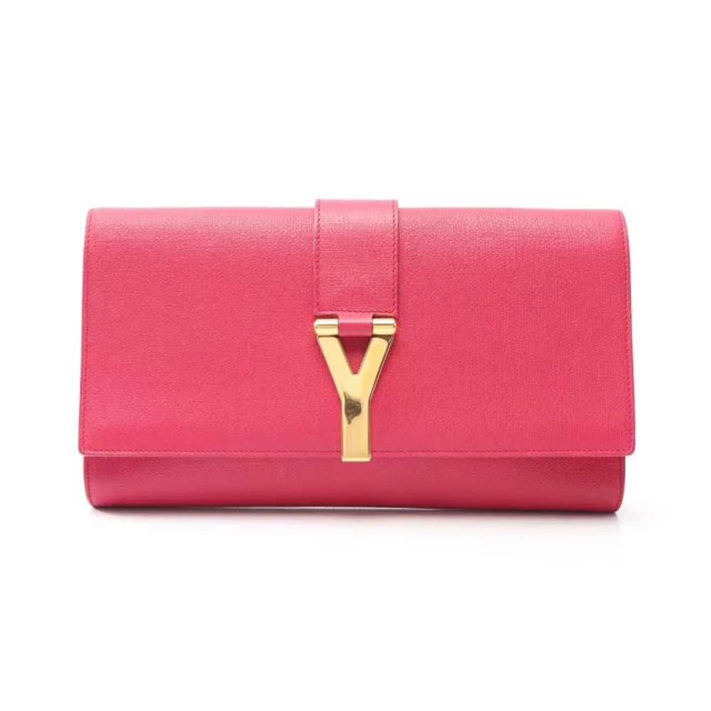 Saint Laurent Yves YSL clutch bag leather pink